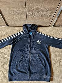 Felpa Adidas con zip e cappuccio da uomo blu