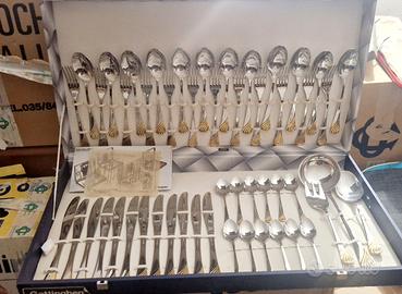 Posate Gottinghen in acciaio e oro zecchino