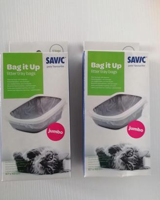 2 scatole da 6 Sacchetti lettiera gatto Savic Bag 
