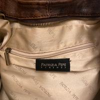 Borsa pelle marrone con borchie