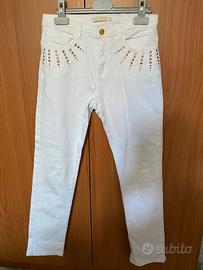 Pantaloni jeans dritti bianchi 12 anni 152 cm