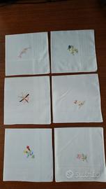 fazzoletti vintage in cotone ricamati