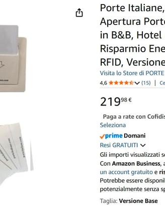 Porte Italiane, Lettore Badge RFID per Apertura Po