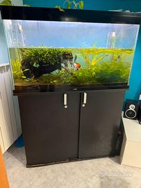 Acquario ciano 250L completo di mobile