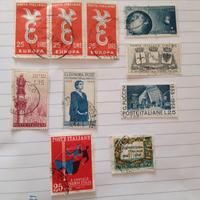 10 francobolli usati italiani del 1958