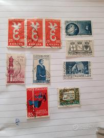 10 francobolli usati italiani del 1958