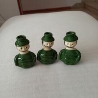 Vasetti portacandela in ceramica uomo con baffi 