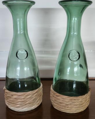 Caraffe vintage Italian Empoli glass