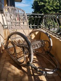 sedia a dondolo vimini