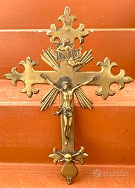 Rara croce bronzo pesante del 1700 originale