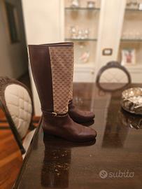 Stivali Gucci pelle e canvas GG supreme n. 38,5