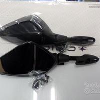 Coppia specchi universali neri per moto