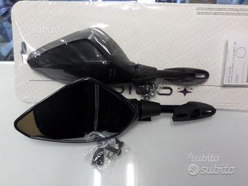 Coppia specchi universali neri per moto
