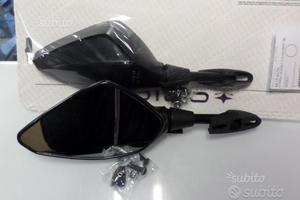 Coppia specchi universali neri per moto