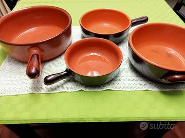 Set quattro tegami in terracotta