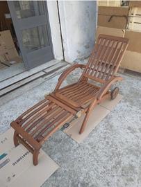 SEDIA SDRAIO IN LEGNO TEAK NUOVA MAI UTILIZZATA 