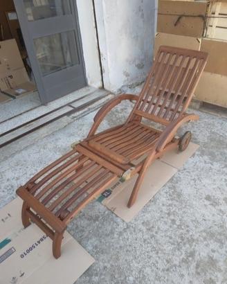 SEDIA SDRAIO IN LEGNO TEAK NUOVA MAI UTILIZZATA 