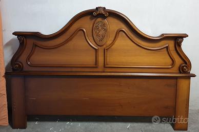Letto matrimoniale con TESTIERA E PEDIERA massello