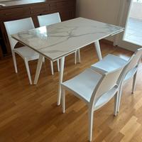 4 sedie policarbonato bianche