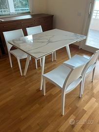 4 sedie policarbonato bianche