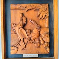 Quadro intagliato in legno 