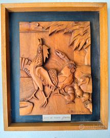 Quadro intagliato in legno 