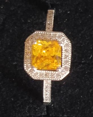ANELLO “MABINA” ARGENTO 925 E ZIRCONE GIALLO