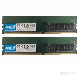 RAM Crucial 16GB DUAL DDR4‑2400 UDIMM 1.2V CL17