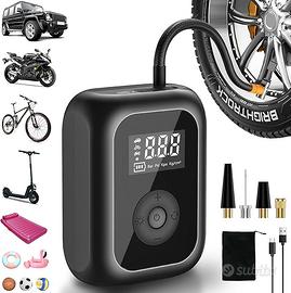 Mini Compressore Portatile con Luce LED Nero