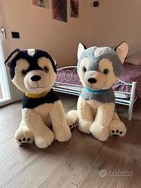 Coppia Peluche Cagnolini Husky Grandi