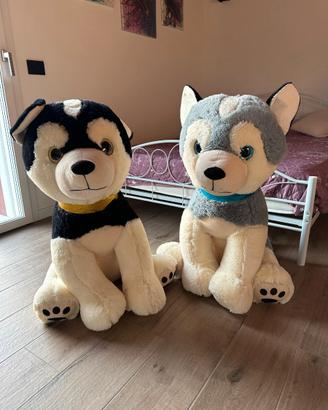 Coppia Peluche Cagnolini Husky Grandi