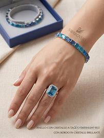 Bracciale tennis con cristalli zirconi blu