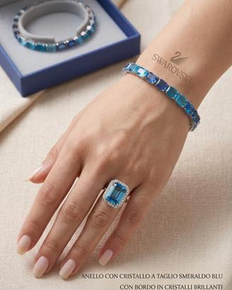 Bracciale tennis con cristalli zirconi blu