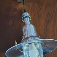 lampadario in metallo e  vetro