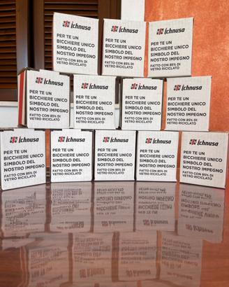 Set 12 bicchieri Ichnusa in vetro riciclato