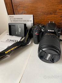 Macchina fotografica Nikon D3400 18-105 mm