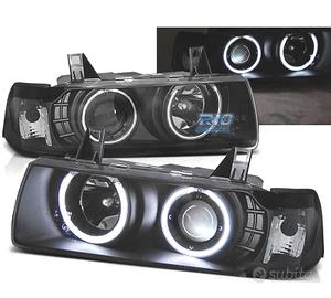 FARI BMW E36 90-99 CCFL OCCHI ANGEL FONDO NERO