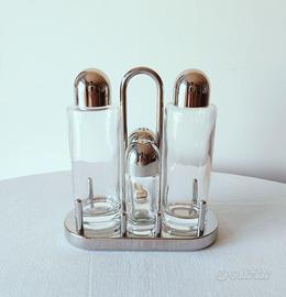 Alessi 5070 Set condimenti olio, aceto, sale, pepe
