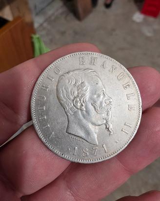 5 lire in argento regno d'italia 