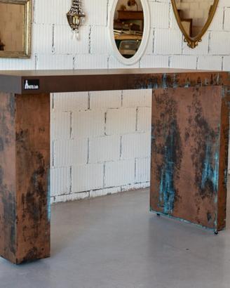 Tavolo console effetto verderame