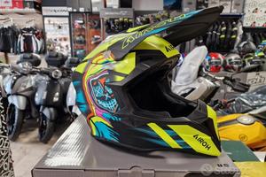 AIROH Casco Cross Wraaap - Cyber - Yellow - Motor'