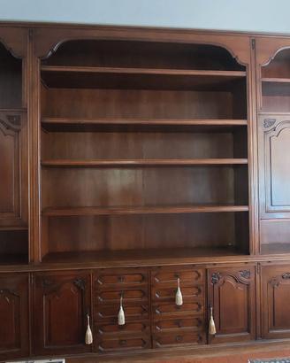Libreria a parete in legno massello