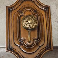 Antico Appendi abiti legno e ottone vintage 