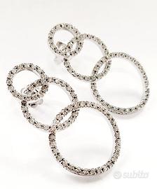 Orecchini pendenti multi cerchio  Oro e Diamanti