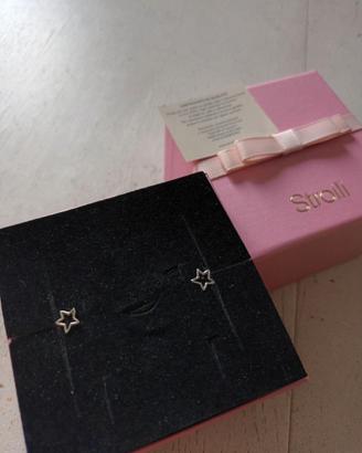 Orecchini stelle oro bianco stroili