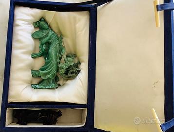 Statua cinese di Giada verde