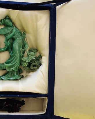 Statua cinese di Giada verde