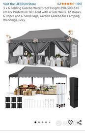 gazebo 3 x 6 metri  per eventi fiere ecc.