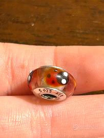 Charm pandora murrina con coccinelle rosse