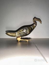 Scultura Artigianale “Ibis Egizio” in Pietra e Met